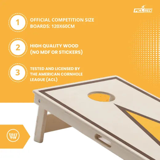 TRIANGLE - Cornhole Set - 2 board / 2x4 zakjes Cornhole sets Wicked Wood Games