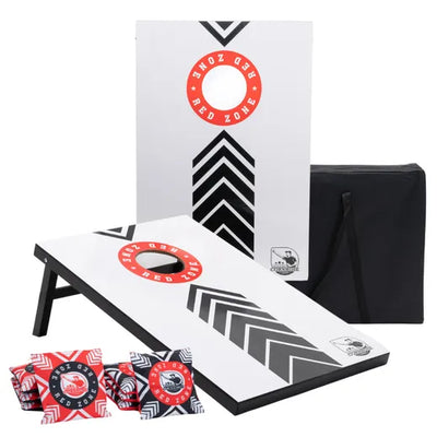 Komplett Cornhole Set 90x60 - Red Zone - 2x4 Cornhole Bags - Inklusive bärväska.
