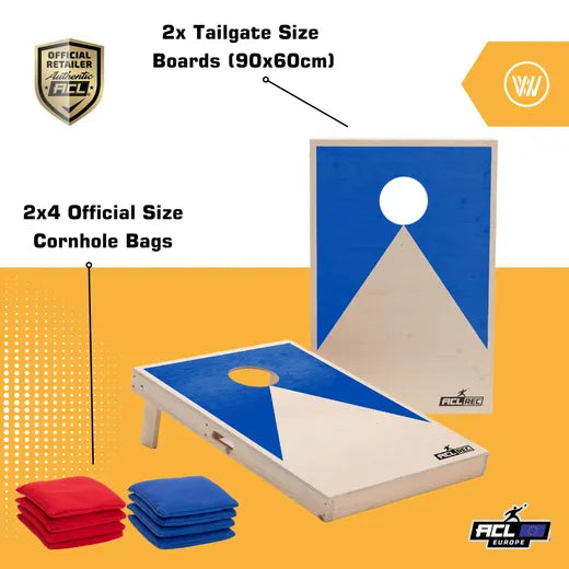 Cornhole Set - 90x60 - Blue Cornhole sets Wicked Wood Games