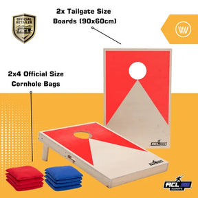 Cornhole Set - 90x60 - Red Cornhole sets Wicked Wood Games