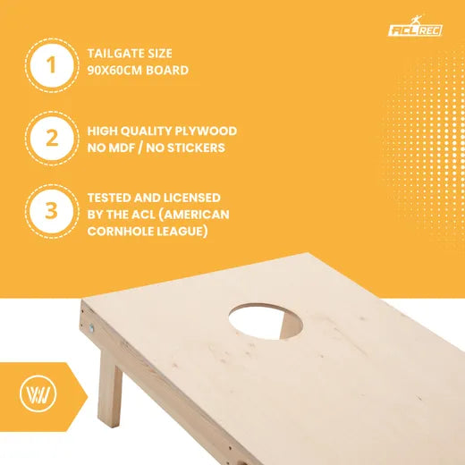 Cornhole Starting Kit - 90x60 - 1x Board / 2x4 Bags - Wicked Wood Cornhole sets Wicked Wood Games