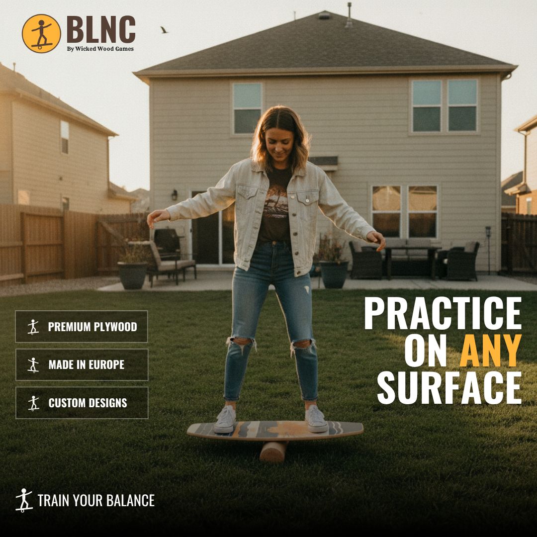 BLNC Balance Boards - SKATE Style - WW Balance Design - Incl Roller Balance Boards Wicked Wood Games